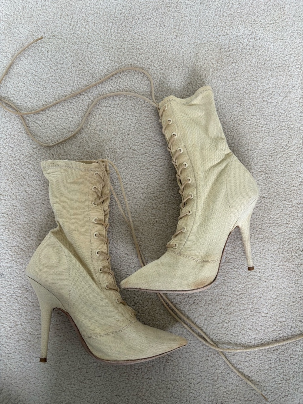 YEEZY lace-up ankle heels